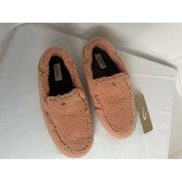 NWOB Olukai Nohea Heu Sherpa Slipper Womens 7 Slip-On Teddy Shoe Pickled Ginger - Picture 2 of 10